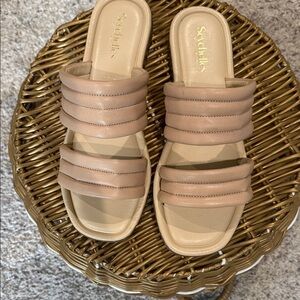 Seychelles Quilted Nude Padded Slide Sandals